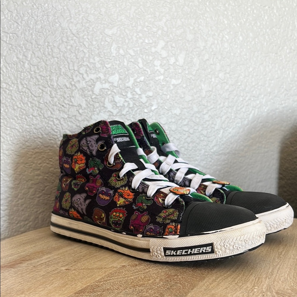 Skechers High-Top Sneakers with Colorful Cartoon Creature Print